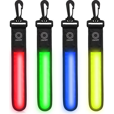 Lot de 4 LED clignotantes - 3 modes LED - Lumière de sécurité pour enfants - Réfléchissant (1/5)