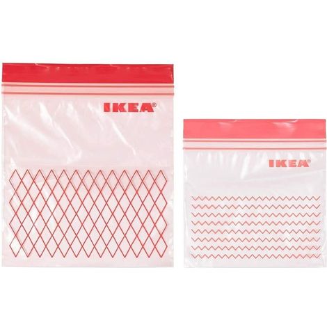 Sac congélation, Rouge 60 pièces, Plastique, 19 x 8 x 5 cm