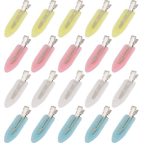 Pinces À Cheveux Sans Dent - Pinces À Cheveux Sans Marque - Pour Frange Et Coiffure - 2,4 Pouces - En Plastique Et Acier Inoxydable - 3 Couleurs - Lot De 12 (1/5)