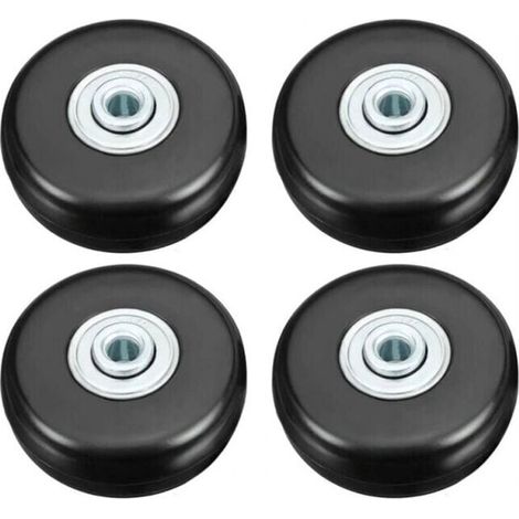 4pcs 50mm Luggage Wheels, Heavy Duty Rubber Universal Swivel Casters, Replacement Transport Wheels, Luggage/Bag/Backpack/Travel Wheels (1/4)
