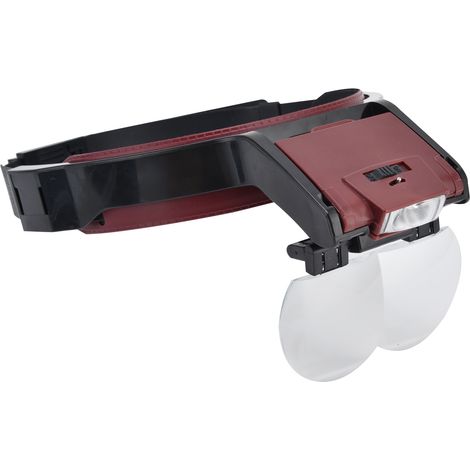 Loupe frontale LED pour bijoux, 4 lentilles interchangeables - loupe de tête pour lecture, peinture, réparation et inspection de bijoux (1/5)