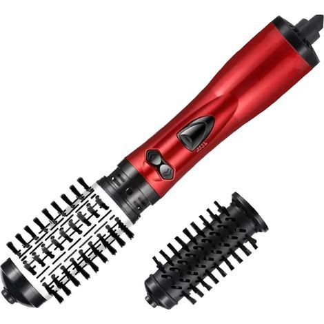 Ce peigne à air chaud multifonctionnel 3 en 1 de 1000 W est doté de deux têtes de brosse remplaçables et de trois réglages de vitesse de vent. (1/4)
