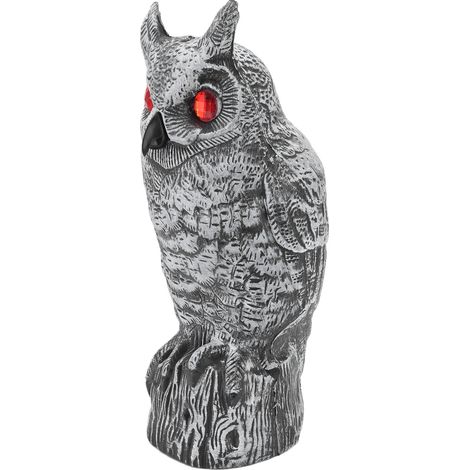 Hibou Solaire Éclairage LED Yeux Lumineux Épouvantail Oiseaux Étanche pour Jardin Terrasse Clôture