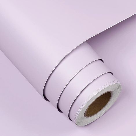 Papier Peint Violet Pastel Vinyle Adhesif Meuble Armoire Cuisine Chambre Papier Peint Adhesif Mural Violet Lilas Papiers Peints Chambre Fille Enfant Revetement Plan de Travail Bureau 40CMx2M (1/5)