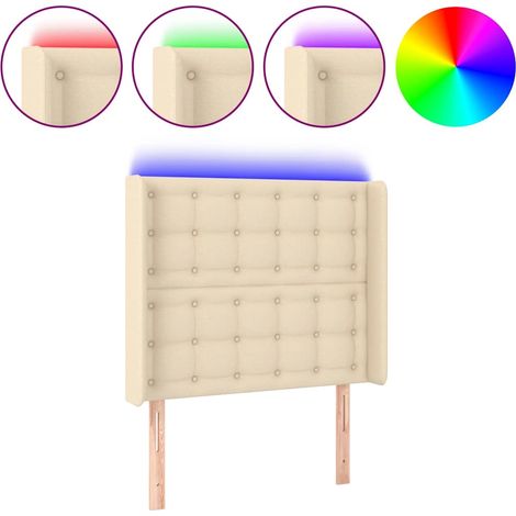 Maison Exclusive - Testiera a LED Crema 103x16x118/128 cm in Tessuto (1/5)