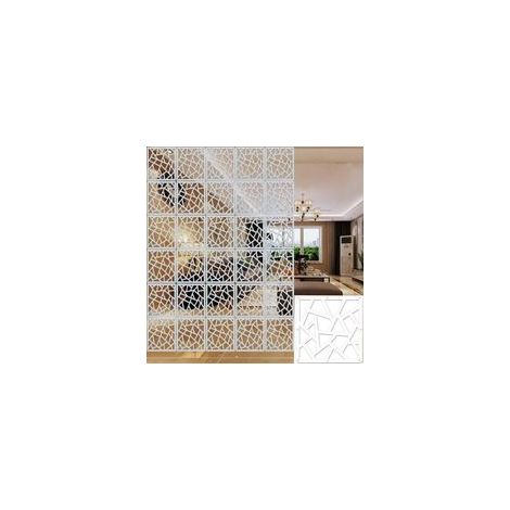 Lot de 12 séparateurs de pièce en PVC – Cloison sculptée moderne 29 cm x 29 cm – Imperméable et lavable – Pour intérieurs contemporains