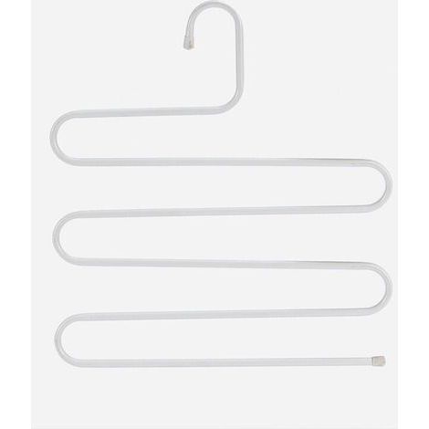 (14,17 x 14,17 Zoll, 2er-Pack, weiß) S-förmige Kleiderbügel aus Edelstahl für Hosen, zur Aufbewahrung im Kleiderschrank und als Organizer für Hosen, Jeans und Schals. (1/4)
