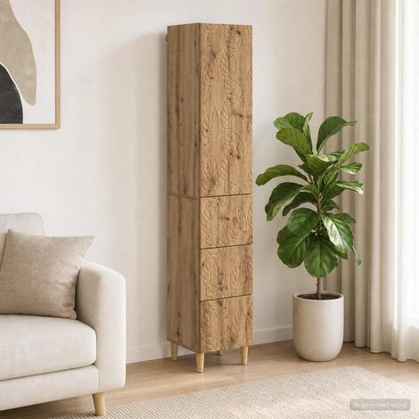 vidaXL Schrankset 2 Stk. 33 x 34,5 x 90 cm Holzwerkstoff Artisan-Eiche (1/5)