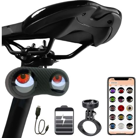 Luz LED para bicicleta, pantallas duales de 240x240, animaciones personalizables, batería de 1200 mAh, fuente de alimentación de 5 V, materiales duraderos. (1/5)