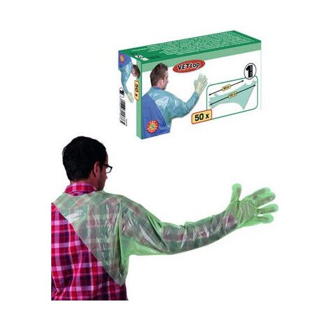Disposable veterinary gloves with shoulder protection (Box of 50)