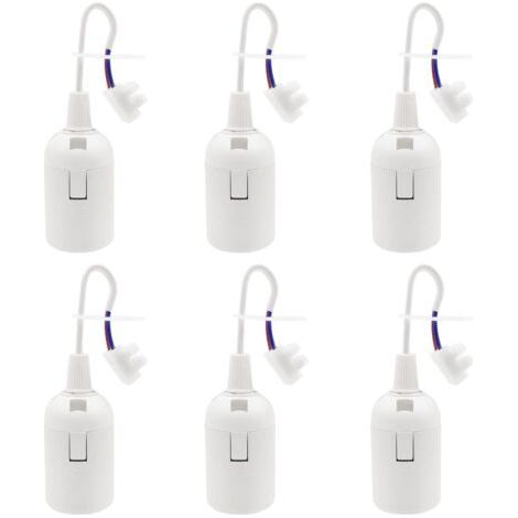 6 Pièces Douille E27 Support D'ampoule 4A 250V Douille Chantier pour Ampoules à Incandescence et Ampoules LED ou Industrie (max.60W/ Blanc) (1/5)