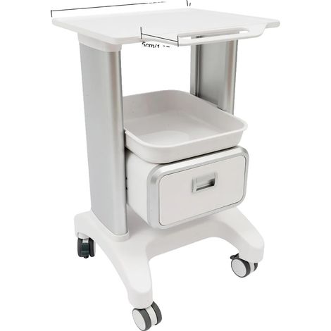 Chariot de Salon, Design Solide, Grande Capacité de Rangement, BLANC (1/2)