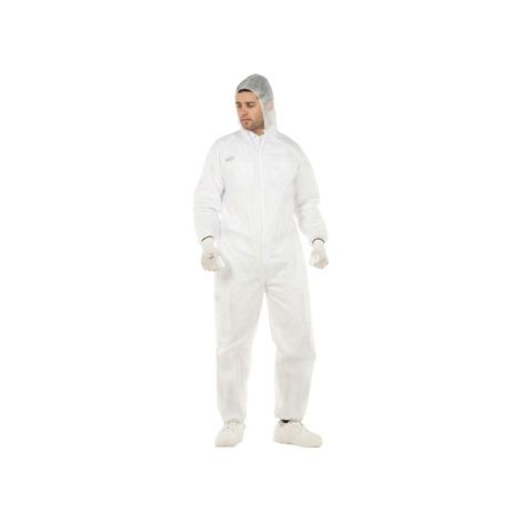 Buzo desechable blanco, fabricado en polipropileno, talla xxl
