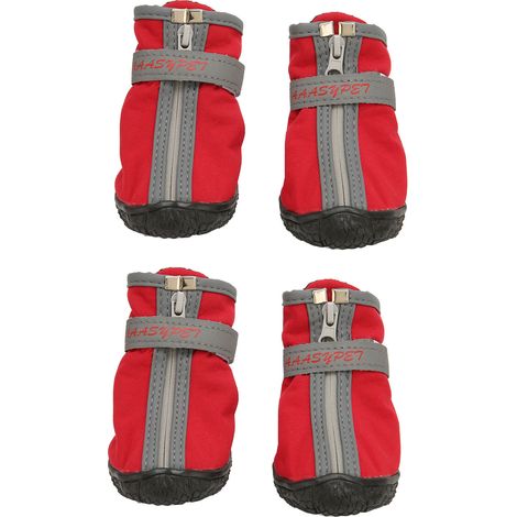 4 paires de bottines pour chien en caoutchouc respirant, semelle souple antidérapante, imperméables et résistantes à l'usure, idéales pour la randonnée et les activités sportives en extérieur (type 4) (1/5)