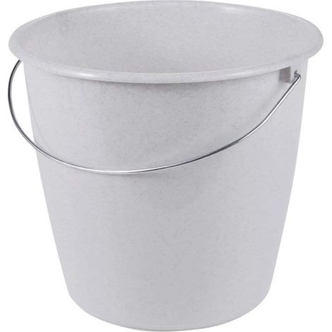 keeeper Cubo con asa de metal, Plástico resistente (PP), Redondo, 5 l, Erik, Gris granito (1/4)