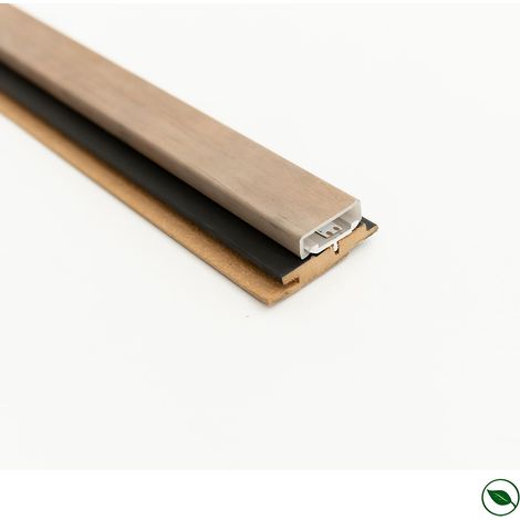Profil tasseaux PVC LED décor Chêne rustique sur fond Noir mat 2770 x 54 x 20 mm PEFC 70%