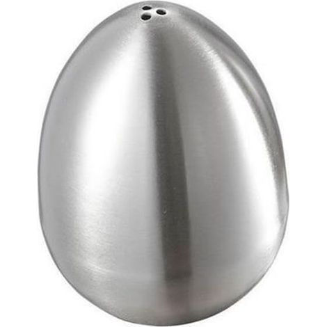 Salière en acier inoxydable en forme d'œuf - Salière et poivrière - Distributeur de condiments - Pot à épices - Récipient à sucre pour la maison et la cuisine (3 trous)