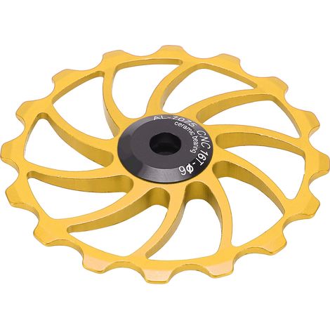 MEIJUN 16T Schaltwerk für Mountainbikes und Rennräder, Keramiklager, Führungsrolle, Ersatzteile für Laufräder, goldfarben (1/5)