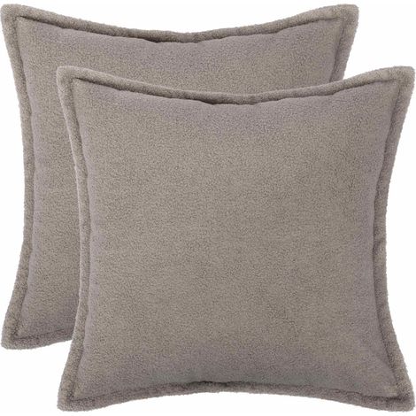 Kissenbezug 2 pcs HOUTEN Hellgrau 35 x 35 cm Bouclé vidaXL (1/5)