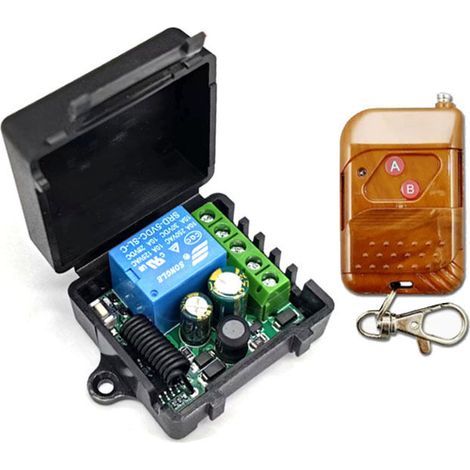 AC90V-256VRécepteur radio émetteur télécommandé Système Lumière/LED Lampe Pompe à eau Couvercle Poussoir Émetteur Récepteur Émetteur Récepteur Sans Fil Porte de Garage 433Mhz 1 Canal momentané
