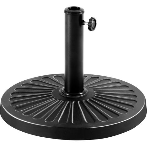 Yaheetech Pied de Parasol 10 kg en Résine Rond Ø44×32 cm Socle de Parasol Aspect Métallique Style Vintage pour Terrasse Piscine Patio Jardin Restaurant Noir