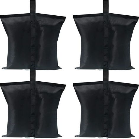 Lot de 4 sacs de poids de qualité industrielle pour tonnelle pliante, Tente pliante extérieure contrepoids sac de pied tente à quatre coins,Noir，， (1/5)