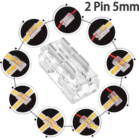 Connettore Rapido 9in1 per Strisce Led COB e SMD a 2 pin Monocolore 5mm