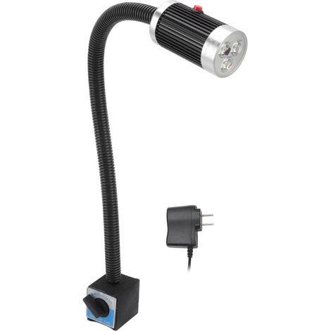 Lampe industrielle magnétique 9W, flexible col de cygne, base aimantée LED pour machine, prise US 100-240V (1/5)