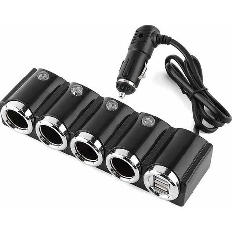 Allume-Cigare DC 12V / 24V USB 4 Voies Universel Voiture USB Cigarette Charge Rapide Adaptateur Populaire (1/5)