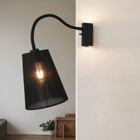 Biegsame Wandleuchte FLEX SHADE in Schwarz Schwanenhals