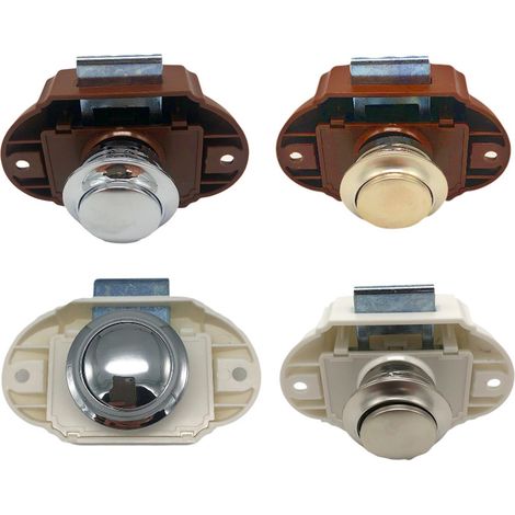 4 verrous à bouton-poussoir, pour portes de 14 à 16 mm, fonction poignée intégrée, pour caravanes, yachts et armoires (1/5)