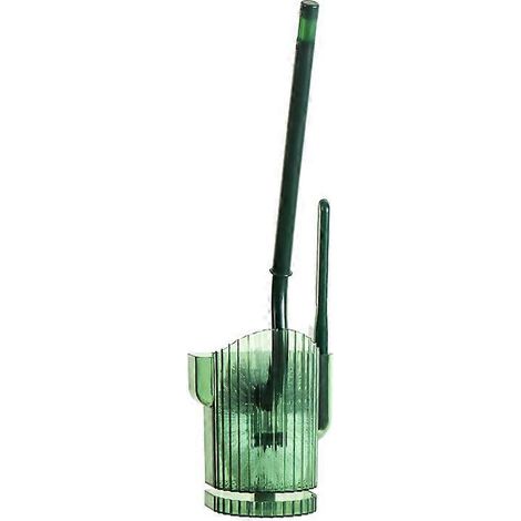 Brosses de toilette améliorées, brosse de toilette à manche long, brosse de toilette fine et compacte - Brosse de toilette robuste, nettoyage en profondeur, avec brosse plate (1/4)