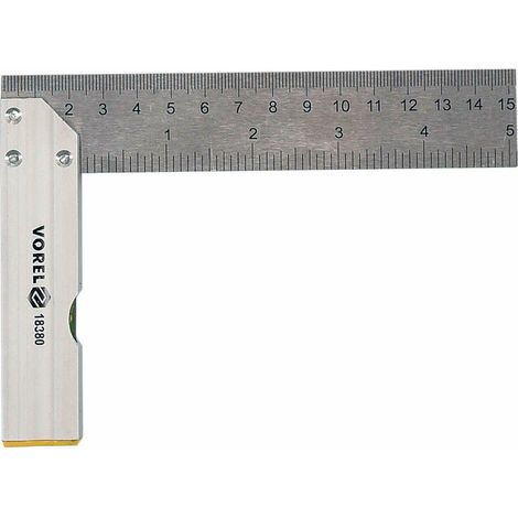Escuadra de carpintero con nivel de burbuja (90°, 150 mm)