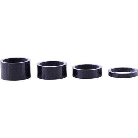 Jeu de 4 entretoises de direction en fibre de carbone pour vélo, 4 tailles de rondelles pour fourche, kit complet de réglage (1/3)
