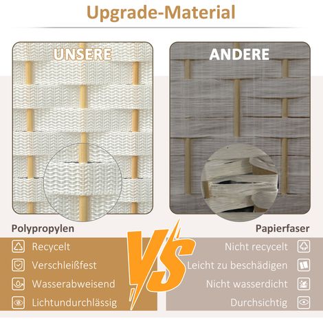 8-teiliger Raumteiler, faltbarer Sichtschutz, Wand für Wohnzimmer, Schlafzimmer, Homeoffice, weiß. (1/5)