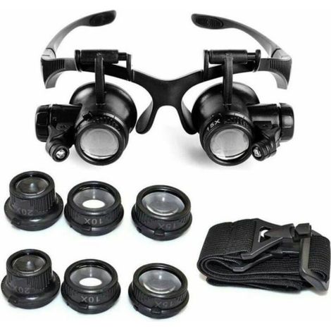 Loupe Serre-Tete - Avec Eclairage Led - Grossissements 10x 15x 20x 25x - Pour Travail De Precision - 1 Piece (1/5)