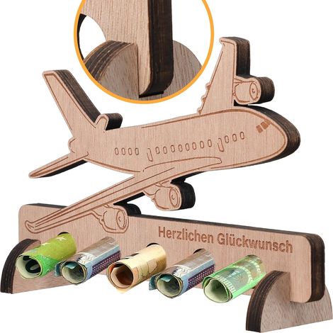 Aereo decorativo in legno con incisione, regalo compleanno (1/3)