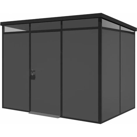 casetta da giardino prefabbricata in pvc e alluminio artplast "modulare" nero e grigio 3x2 mt (1/3)