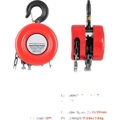 Treuil à chaîne, capacité lourde, design convivial, 1T 10FT (1/2)