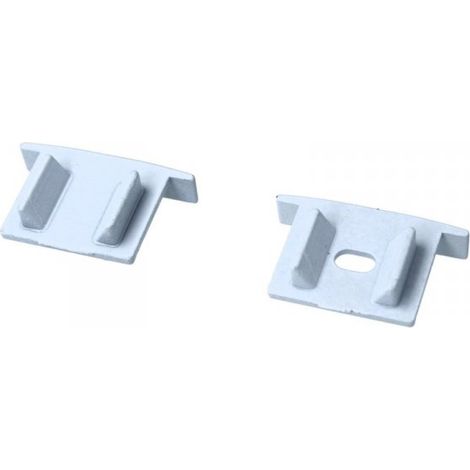 Kit Terminali Tapi di Chiusura In Metallo Con e Senza Foro Colore Bianco Per Profilato Alluminio BAZ2620W