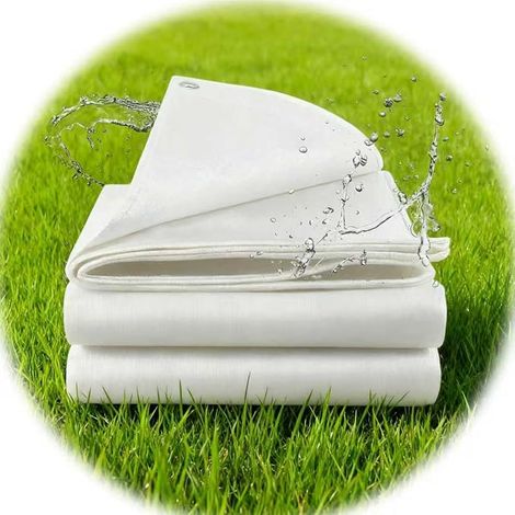 100g Waterproof Tarp Cover Multipurpose Tear Resistant Fade Resistant UV Resistant with Reinforced Edges for Camping White 16.8ft x 20.7ft (1/5)