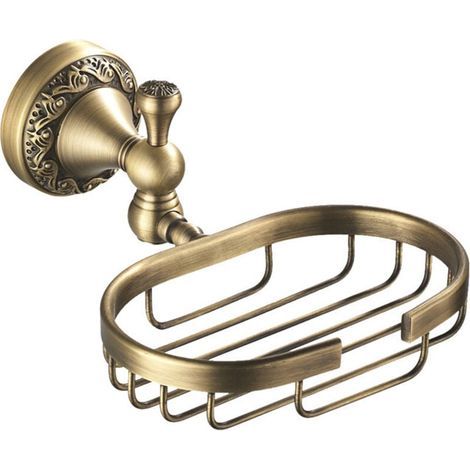 Style Vintage en laiton massif mural bain douche porte-savon accessoires de salle de bain panier à savon laiton Antique (1/4)
