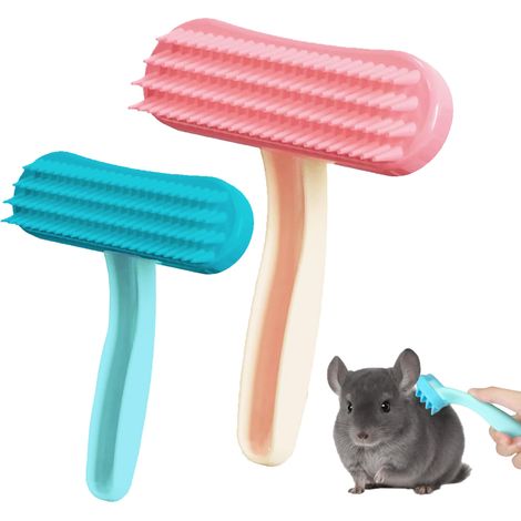 Lot de 2 brosses de toilettage pour lapins et chinchillas — Adapté aux lapins, cobayes, petits animaux de compagnie, chats, chiens et jeunes animaux. (1/5)