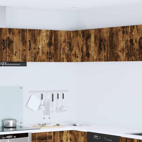 Wall Corner Cabinet LUCCA Smoked Oak 57 x 57 x 40 cm vidaXL