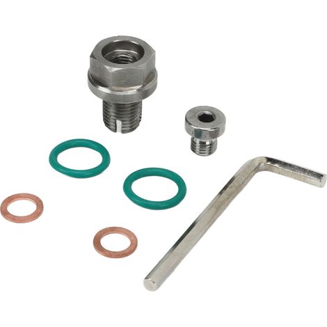 Bouchon de vidange oversize en acier inoxydable, kit de réparation de filetage de carter d'huile auto-taraudeur M12.1-1.25x15mm avec clé hexagonale et joint torique (1/5)