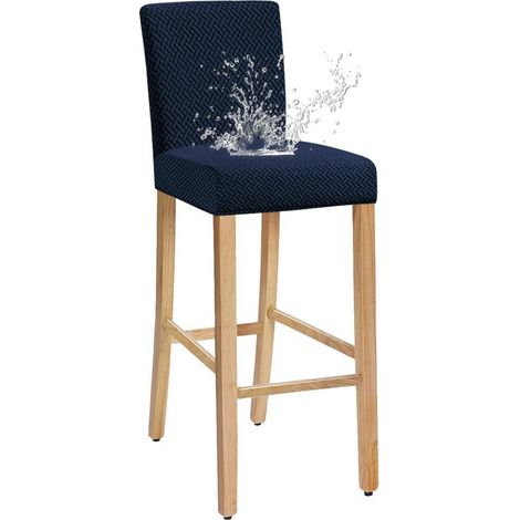 Barhockerbezug Marineblau 2er-Set, dehnbar, abnehmbar, wasserdicht (1/5)