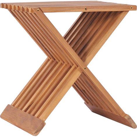 Taburete plegable de madera maciza de teca 40x32x45 cm vidaXL (1/5)