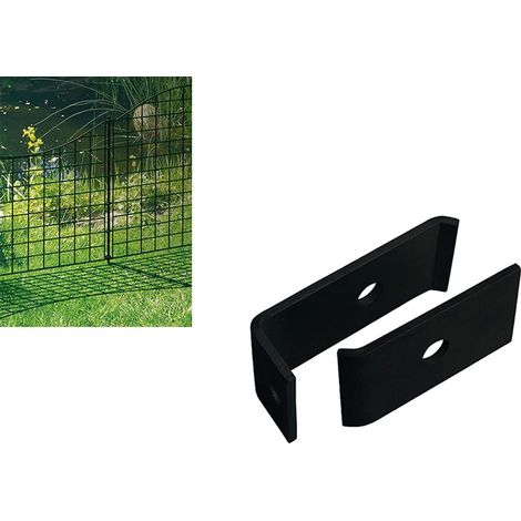 Kit d'installation de panneaux grillagés, fixations pour clôtures à double fil métallique, pour la fixation de panneaux grillagés (1/5)