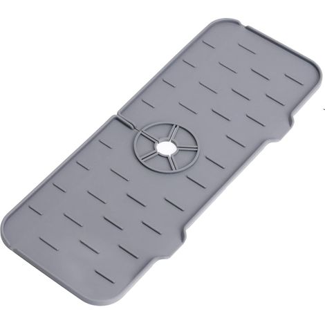 Protection anti-éclaboussures en silicone pour robinet de cuisine, tapis absorbant pour évier de salle de bain, accessoires pour évier de cuisine de maison de campagne ou de camping-car (1/5)