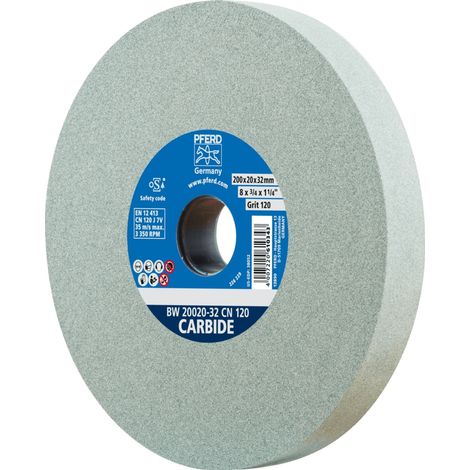 PFERD TOOLS Schleifbockscheibe Ø 200x20mm Bohrung-Ø 51 mm SiC120 für harte Materialien z.B. Hartmetall (1/4)